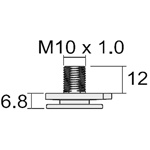 Mechanische toebehoren voor verlichtingsarmaturen Powergear Nippel M10x1.0 12mm